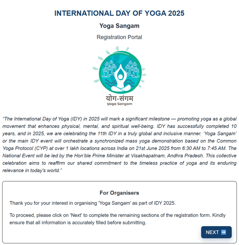 yoga.ayush.gov.in Registration