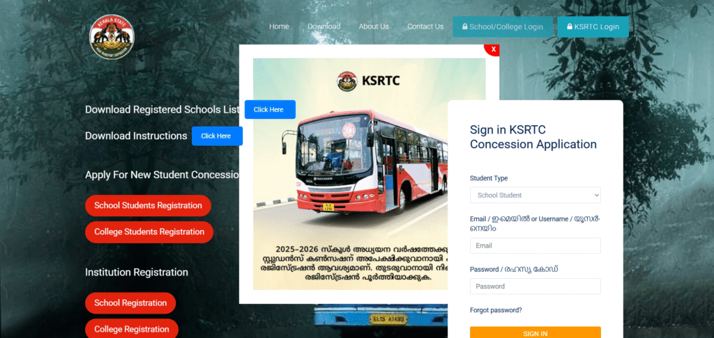 KSRTC Concession Registration