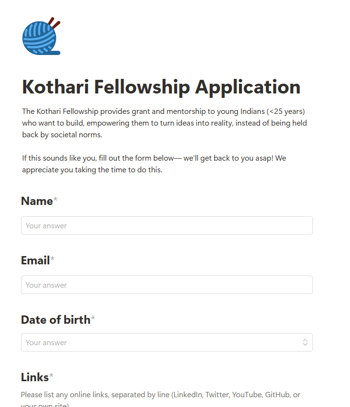 Kothari Fellowship